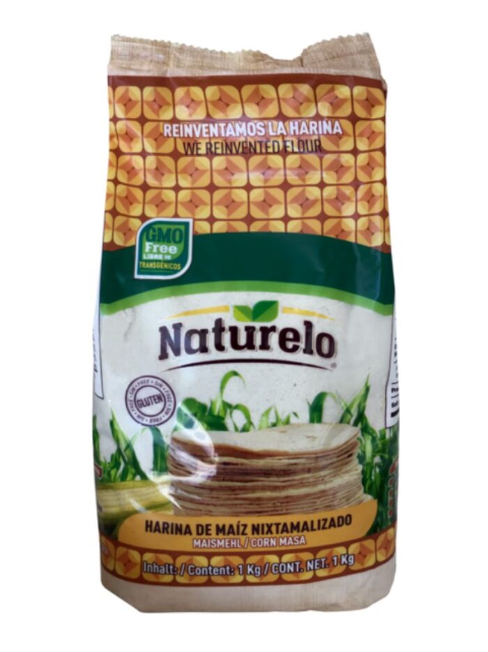 Naturelo hvid majsmel - masa harina 1 kg Glutenfri og GMO fri