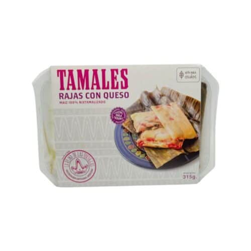 Tamales rajas con queso - med ost shili og tomatsovs